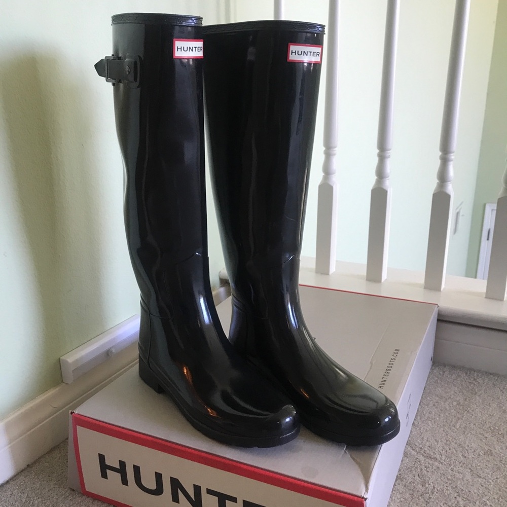 Refined Glossy Hunter Boots